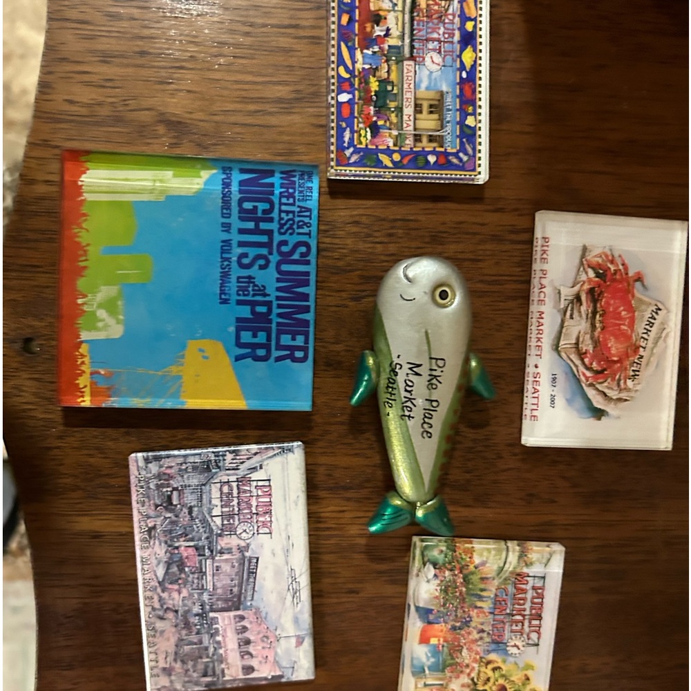 Acrylic magnet set of six from Pike Place market in Seattle